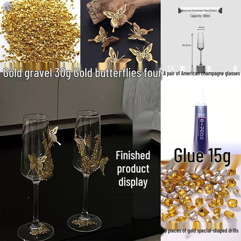 DIY Tassel Butterfly Wedding Champagne Glasses Kit