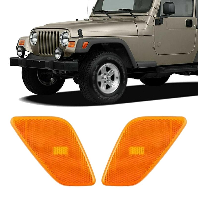 Car Side Marker Light Signal Light For Jeep Wrangler TJ 1997-2006 55155629AC 55155628AC Yellow Easy tall Easy To Use