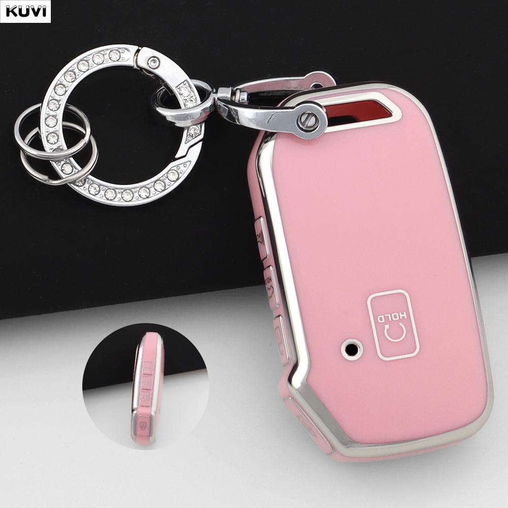 Tpu Car Remote Holder Fob Keychian Case Cover For Kia Telluride Sx Sportage R K5 Gt Line Seltos Accessories