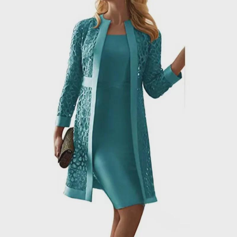 Women's Lace Cardigan Dress with Two Coats
