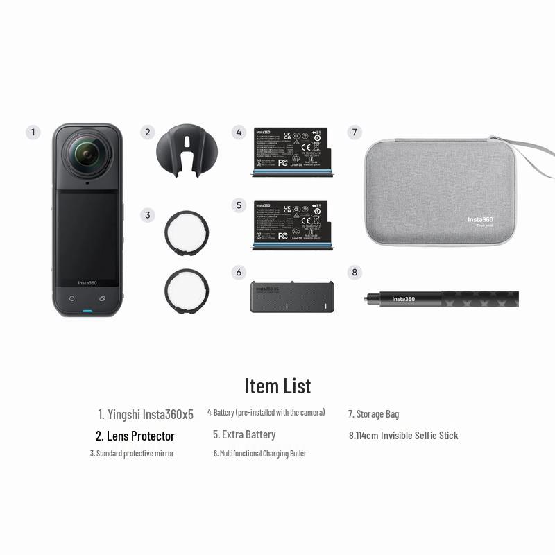 Insta360 X5 Flagship 8K Panoramic Action Camera (CN Version)