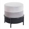 Three-color Gray and Black Velvet Pouffe On a Black Furnitex Frame