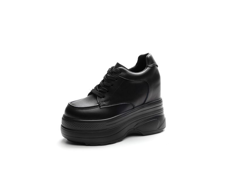 Fashion 11CM Wedge Pumps Autumn Genuine Leather Spring Spring Shoes Hidden Heels Moccasins Women Platform High Brand Female Shoes