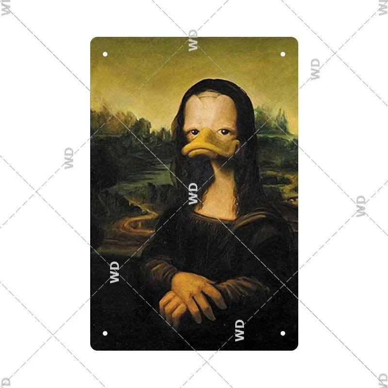 Vintage Mona Lisa Metal Tin Sign Retro Wall Art Home Decor Bar Pub Man Cave Gift