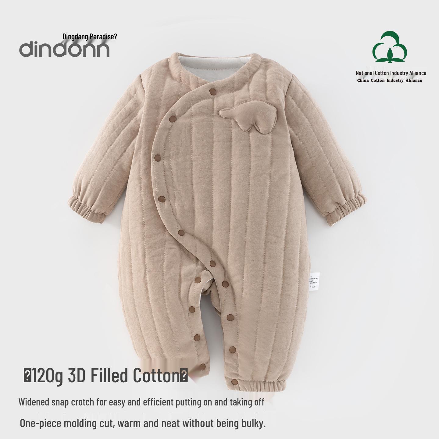 Doraemon Baby Winter Quilted Butterfly Romper - 120g Newborn Cotton Bodysuit 66 cm