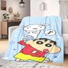 Shinchan Anime Print Blanket Warm Comfortable Flannel Blanket Suitable for Bedrooms, Sofas, Beds, Chairs, Picnics, Travel