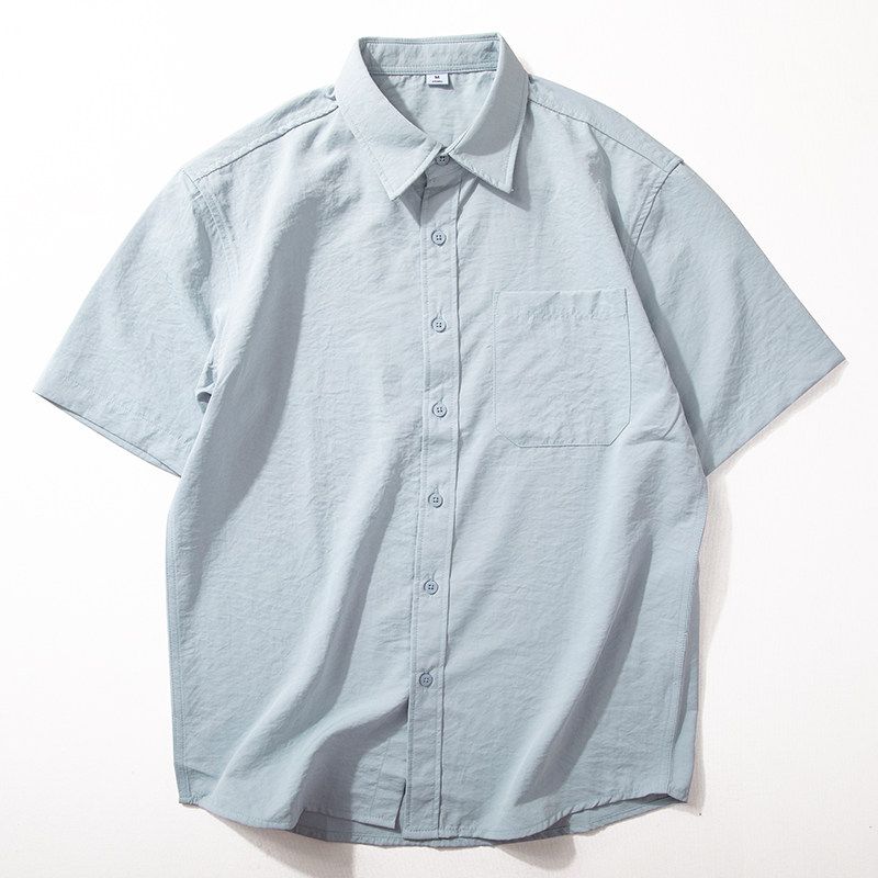 Short sleeve Shirts Men's Summer New Lightweight Breathable Quick-Drying Top Versatile Japan fashion Loose Casual Silky Shirt