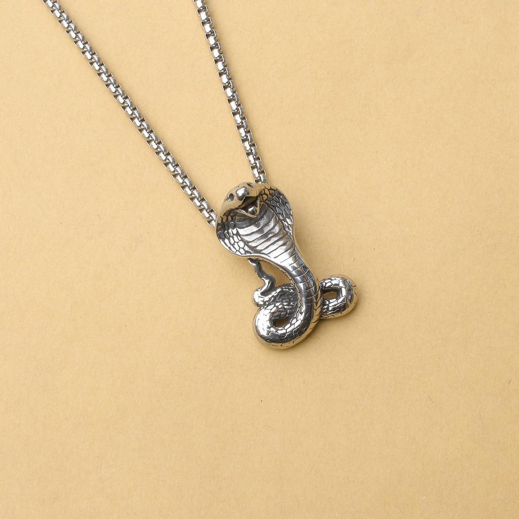 European and American Punk Style Street Trend Men's Trendy Snake Shaped Pendant Necklace Accessories