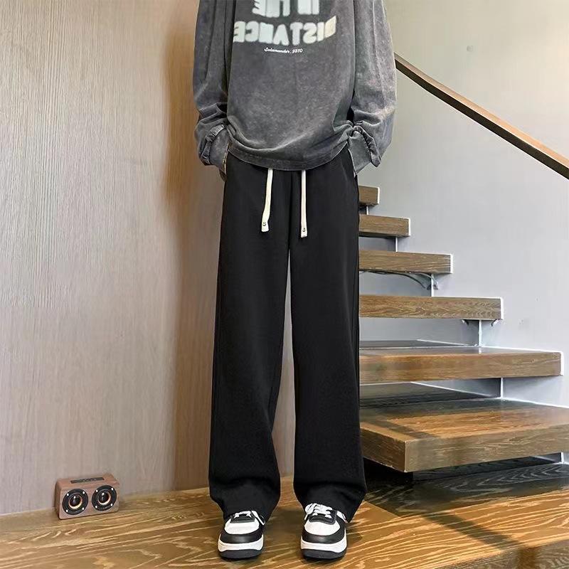 Japanese fashion brand heavyweight casual sweatpants for men in spring and autumn, new gray wide leg pants for teenagers, casual pants