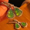 Full Green, Yang Green, Natural Agate Green Chalcedony Earrings, Women'S Opening Is Slightly Inlaid, And The Real Shot Is Fidelity.