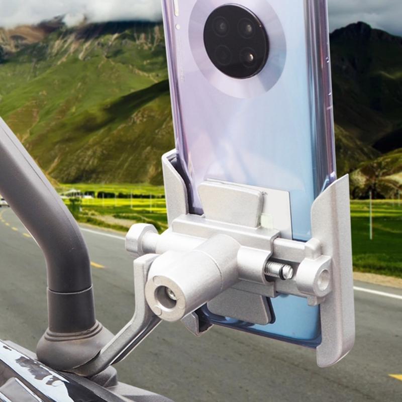 Aluminum Phone Holder With Secure Locking Mechanism 360 Adjustable Vibration Proof Designs Rack for Motorcycle Bike