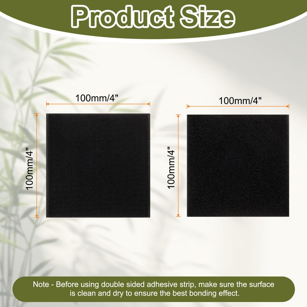 Strong Self-Adhesive Hook and Loop Fastener Tape Rectangle Nylon Sticker Adhesive Tape For Home Office Car DIY Craft Black