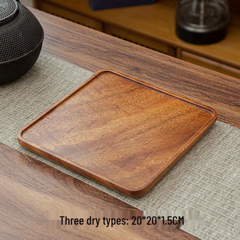Wooden Leaf-Shaped Snack and Tea Tray