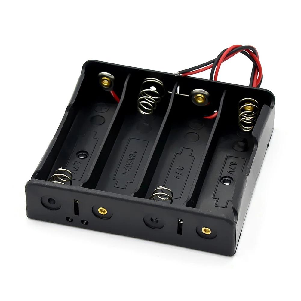 18650 Battery Storage Box Case 1 2 3 4 Slot DIY Plastic Batteries Clip Holder Container With Wire Lead For 18650 3.7V Batteries