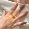 Vietnam Gold Sand Light Luxury Rose Winding Ring for Women - Fashionable Floral Plain Jewelry Ring