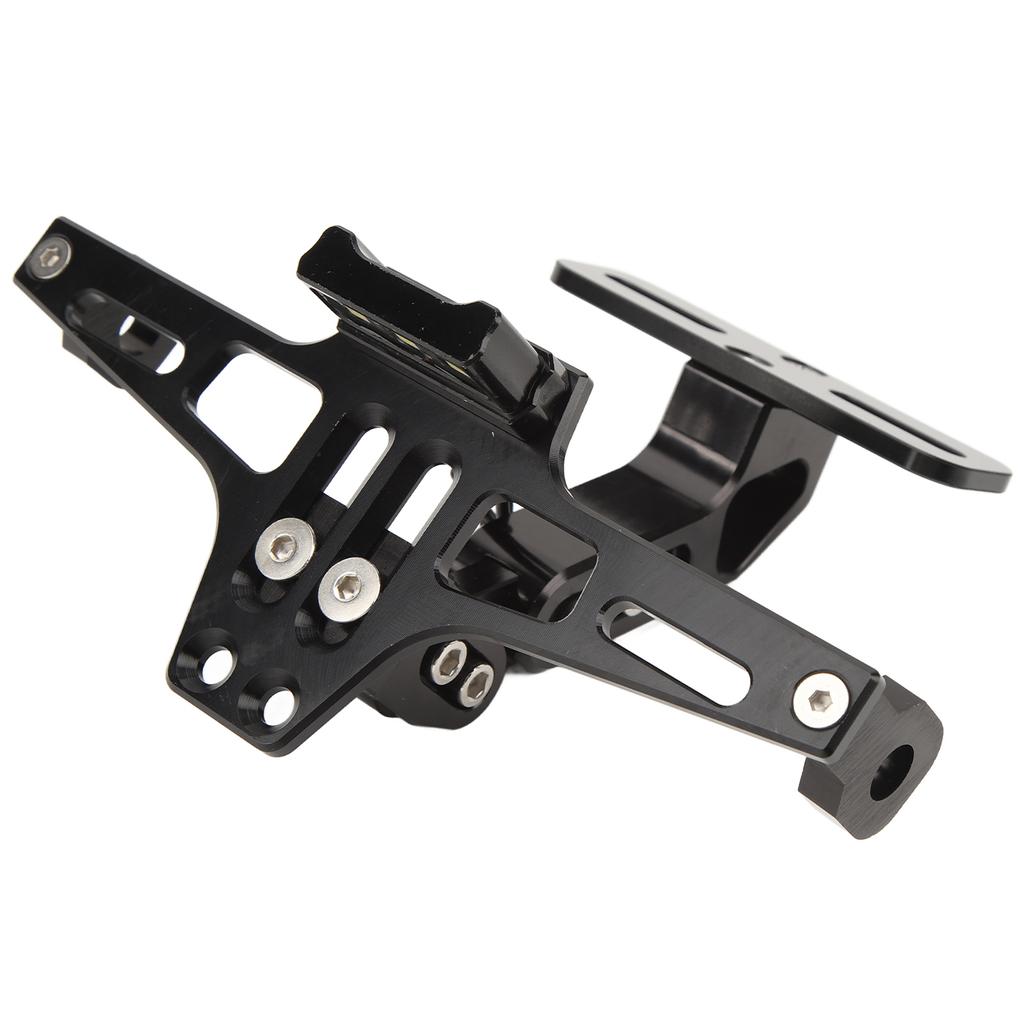 Motorcycle License Plate Bracket with LED Light Precise Shockproof Fit for 4in Base Road‑Legal Motorbike