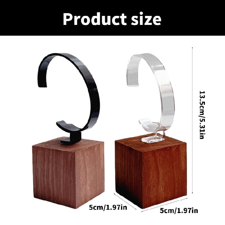Sophisticated Watch Display Rack C Shape Timepiece Holder with Wood Base Watches Showcase Stand Jewelry Organizer