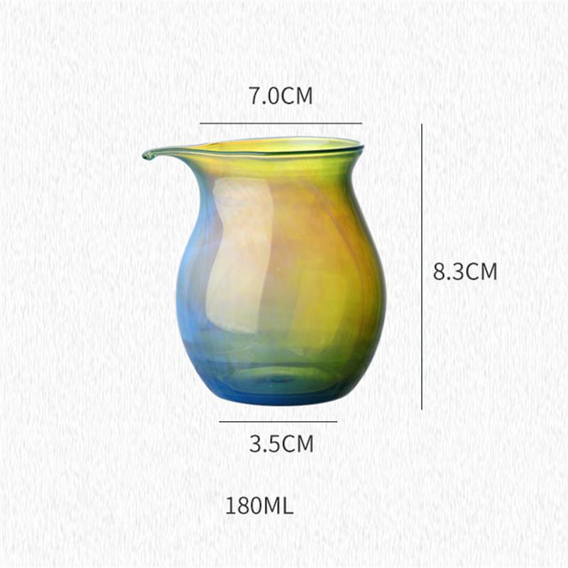 

Exquisite Dazzling Heat-resistant Glass Fair Cup Tea Pitcher Tea Mug Household Chahai Tea Separator Kung Fu Tea Set 180-200ml синій