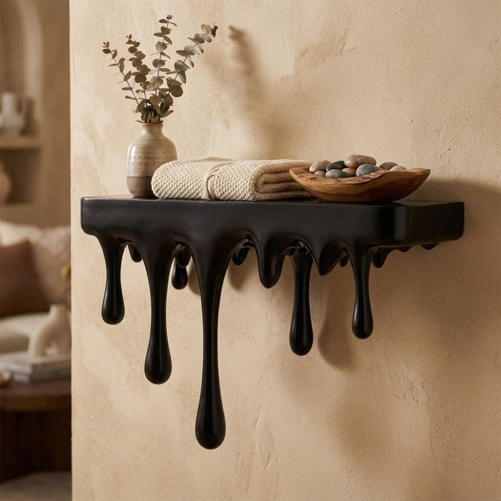 3D Printed Drip Floating Shelf Stable Wall Storage Rack Decorative Melting Wall Shelf Bedroom