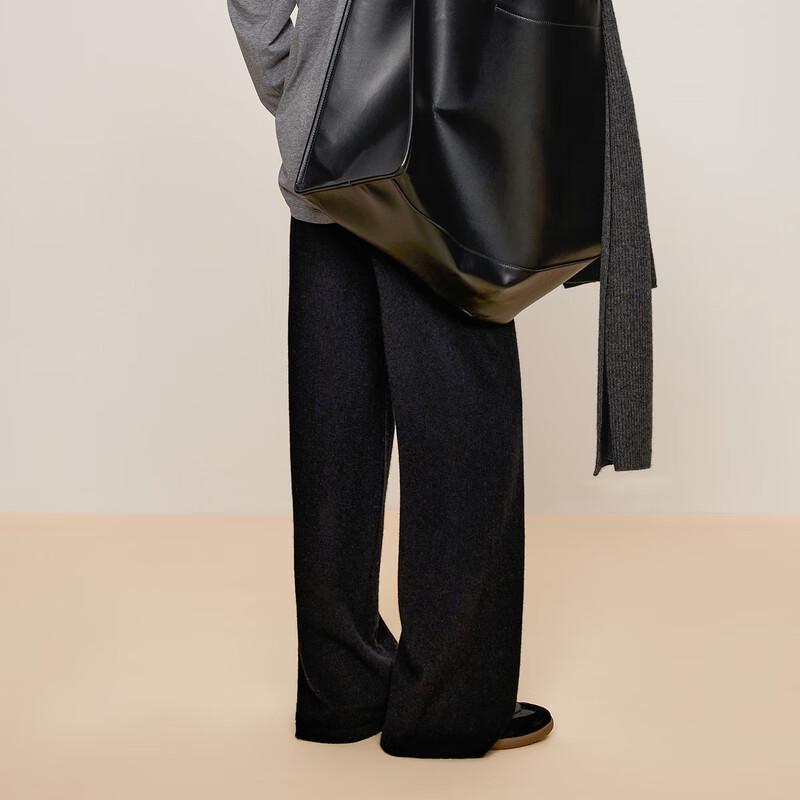 LESS 2024 Winter Wool Blend Loose Straight-Leg Pants