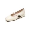 Mary Jane Shoes Women's Thick Heel Summer Word with Shallow Mouth Single Shoes Women
