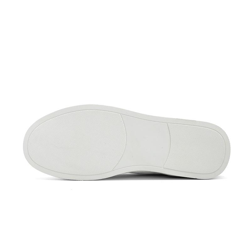 European Fashion Genuine Leather Slip-On Sneakers: High-End White Casual Shoes