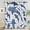 Shark Print Curtain Bedroom Living Room Balcony All Season Adults Decoration Curtains Darkening Set Of 2 Made Polyester Area Decor