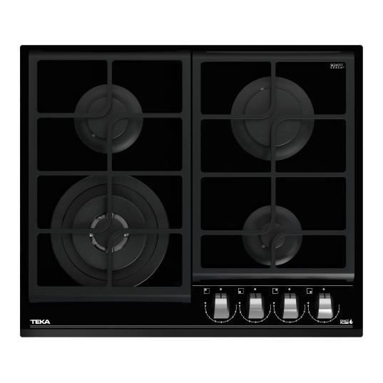 Plită Gaz TEKA - 4 Arzătoare - Suprafață din sticlă ceramică - Autoaprindere integrată