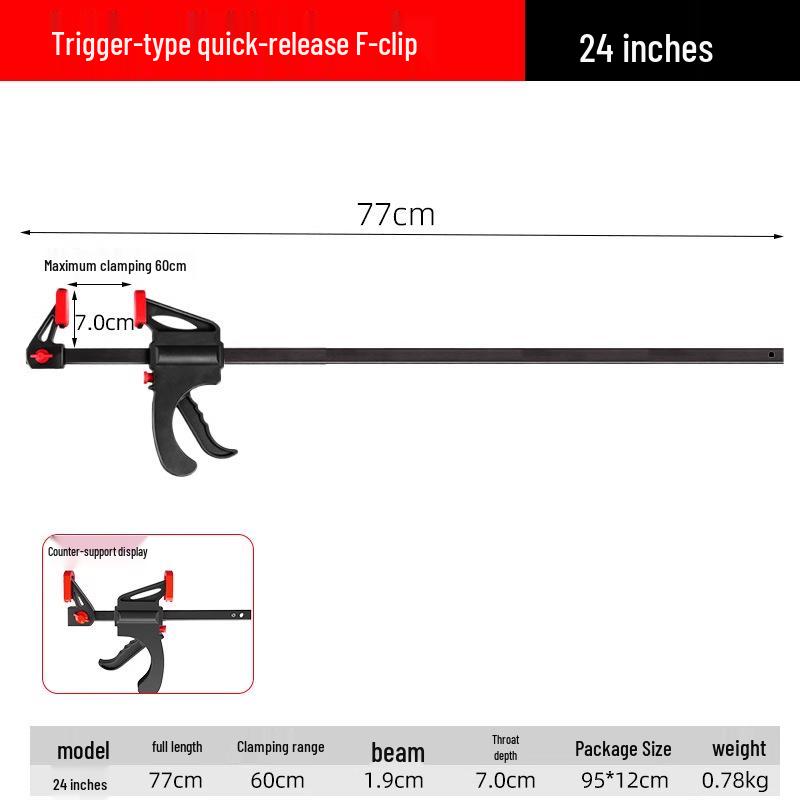 Heavy-Duty Right Angle Woodworking F-Clamp Tool Set