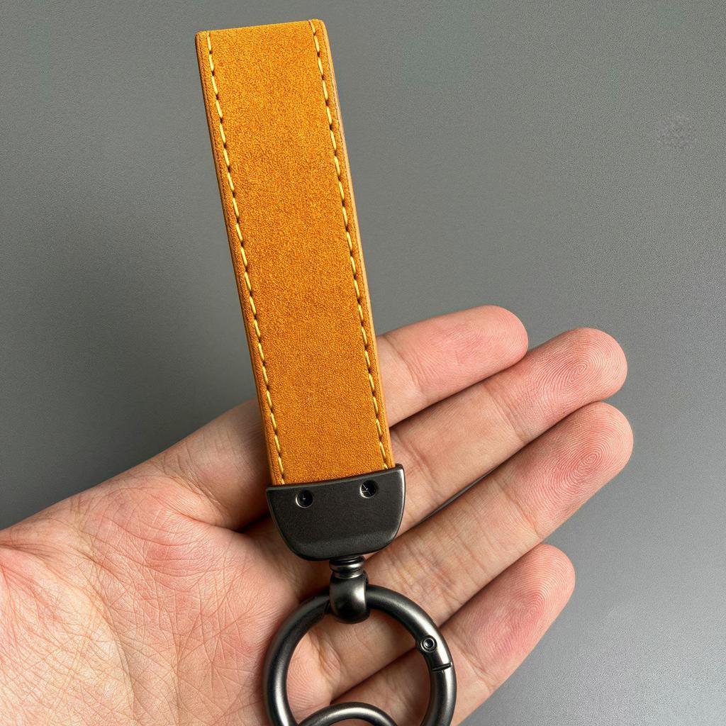 Suede Anti-Lost Keyring with Embossable Logo