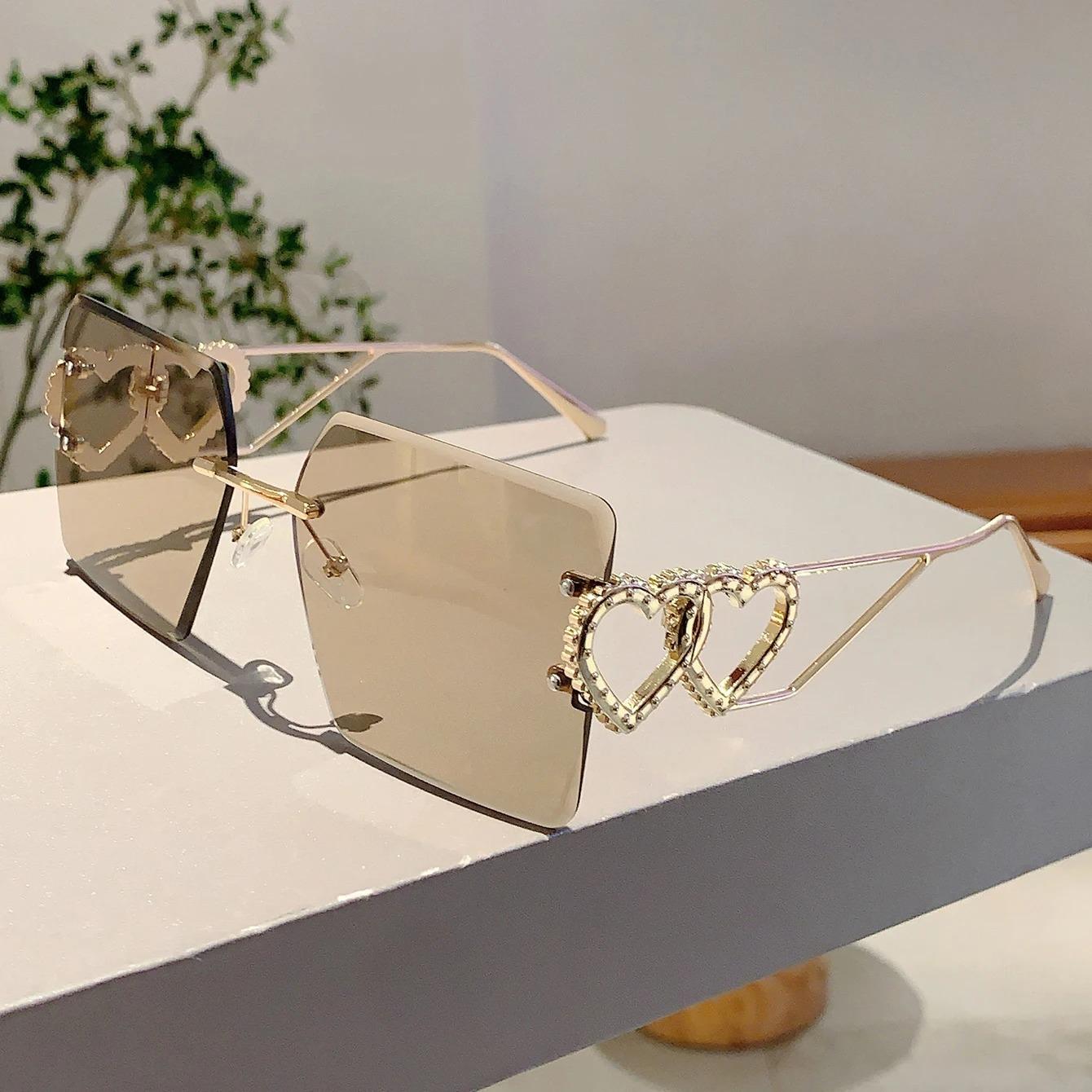 

Солнцезащитные очки без оправы, цельные, в форме щитка, женские, новая мода, из сплава, большие квадратные, мужские, хип-хоп