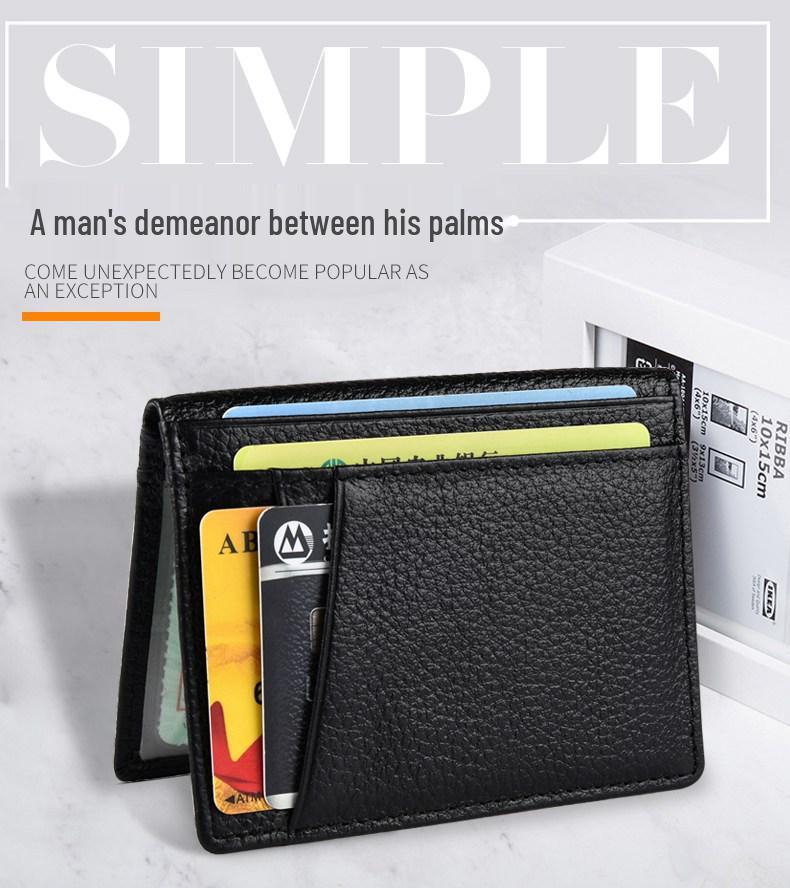 Men's Genuine Leather RFID-Blocking Slim Card Holder