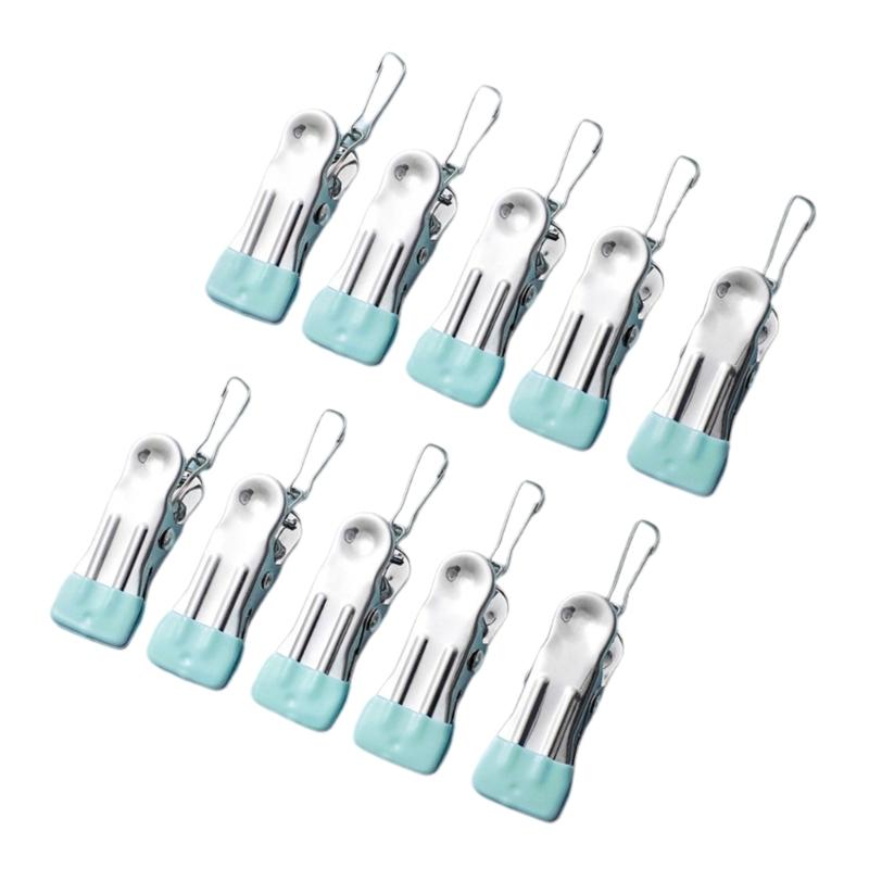 10 Pieces No Marking Laundry Pegs Durable Plastic Clothes Pegs Drying Clamps For Balcony Bathroom