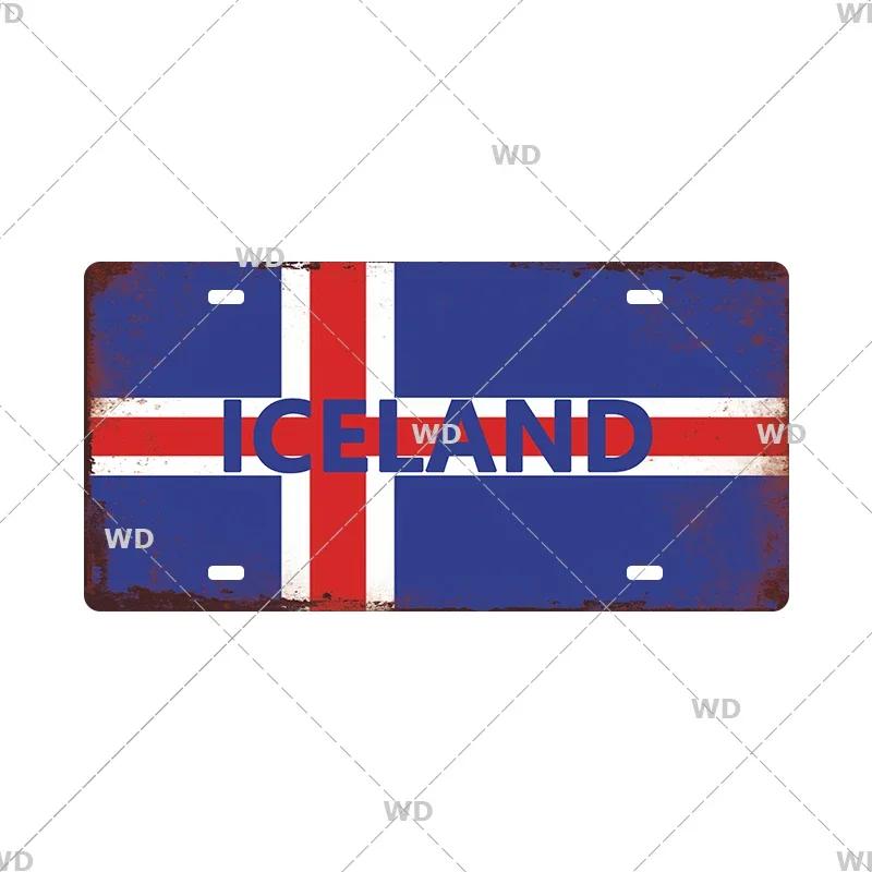 Nationell Flagga Nummerplåt 6x12 Tum Hemskyltar Metall Vintage Plåtskylt Garage Bar Väggskyltar Dekor Patrioter Bästa Gåvan Dammtät