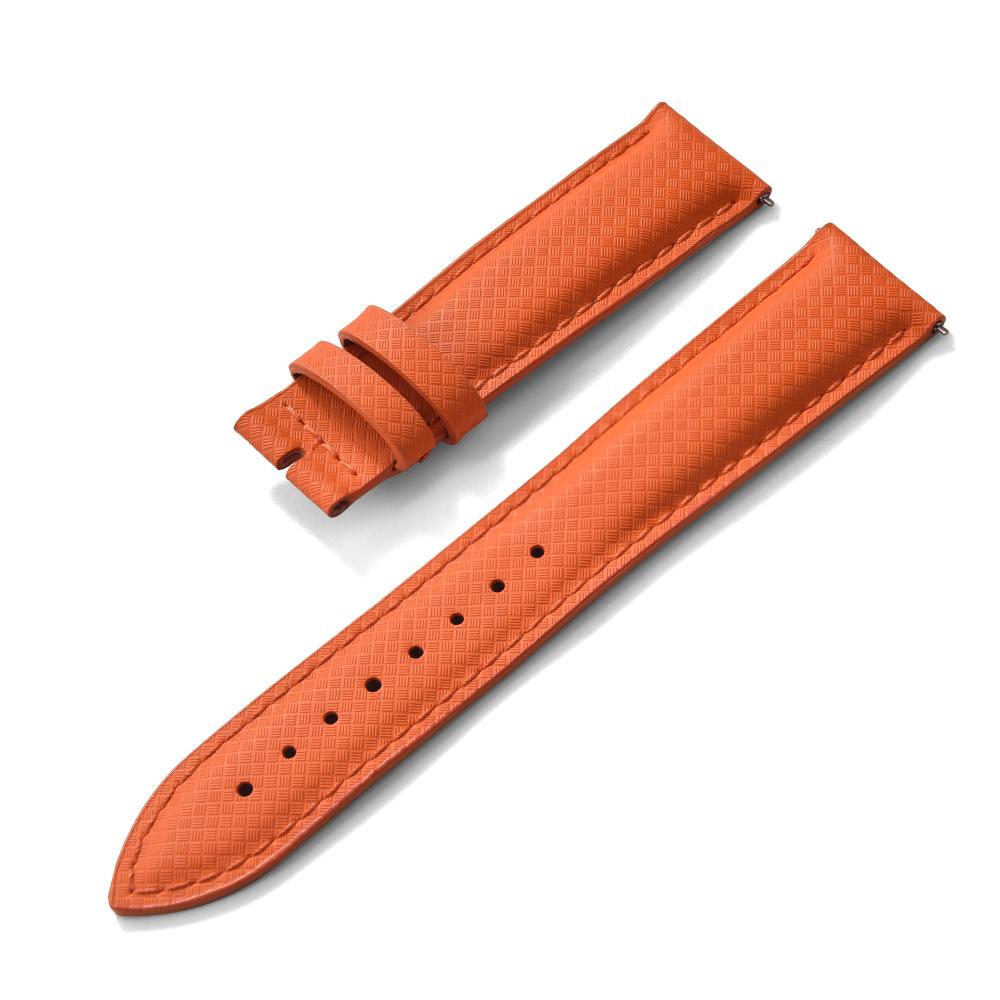 STAPELP 18mm 19mm 20mm 22mm Sailcloth Strap FKM TOP+Leather Base Tropical Texture Rubber Watch Bands Quick Release Pin Buckle