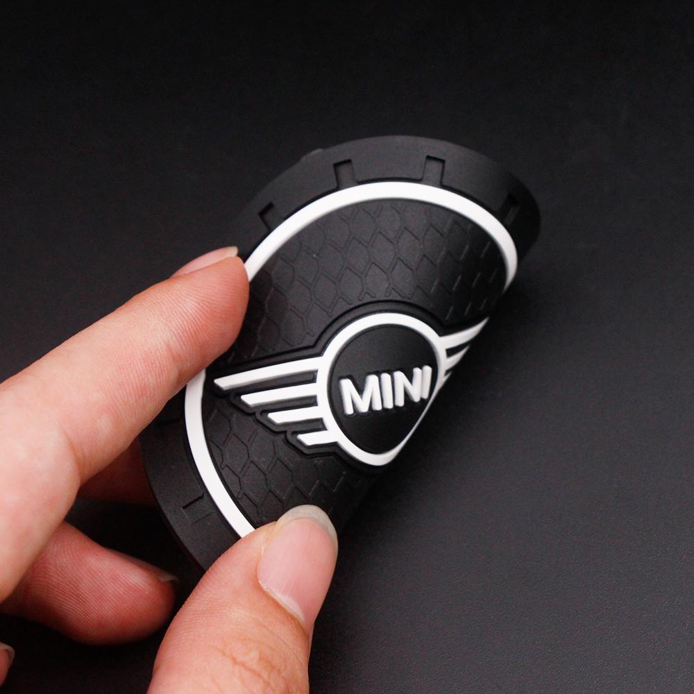 2Pcs Car Silicone Coaster Anti-Slip Water Cup Drink Mat For MINI Cooper JCW WORKS R55 R56 F55 F56 R57 R58 R59 R60 R50