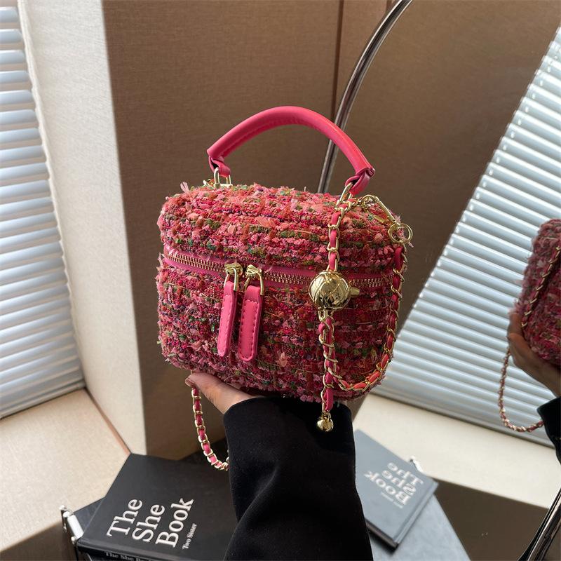 Woolen small bag women's new chain crossbody small square bag versatile mini hand bag