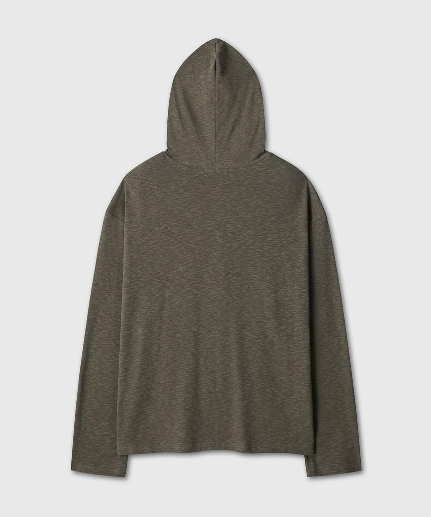 Daibeuin Layered Slub Texture Hood (Khaki)