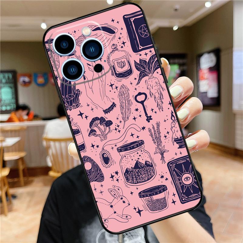 Girly Pastel Witch Goth Ouija Case For iPhone 17 16 15 14 13 12 11 Pro Max Mini Plus 16e 17 Air Bumper Cover Accessories