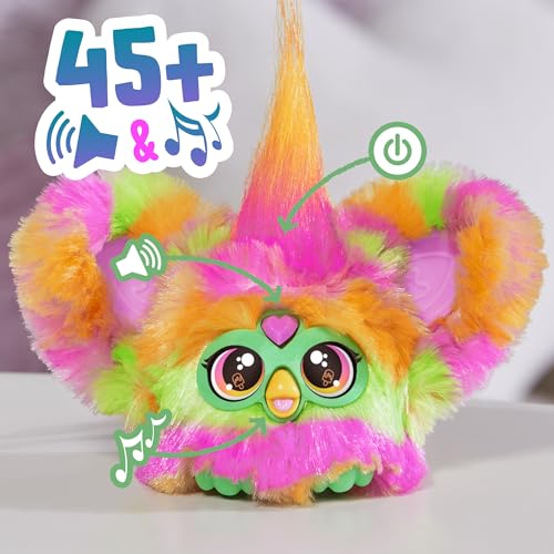 Furby Fur Bullets Party Mini Friend Over 45 Sounds, Furby Language, Electric Plush Toy, Ages 6+, Multicolor G0400 Genuine Product