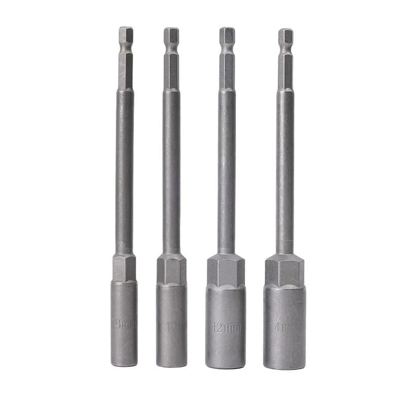 8/10/12/14mm Electric Drill Sockets Hex Head Bolt Nut Driver Bit Impact Drill Bits Adapter Wrench Extension Rods Repair Tools