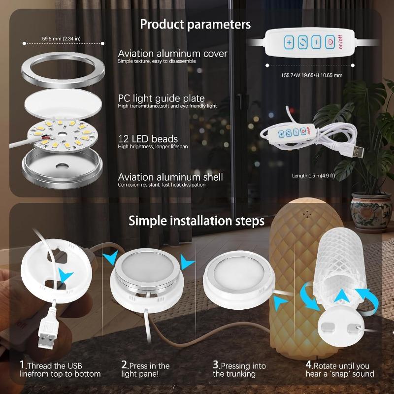 USB DC5V 2W Dimmbarer Mini-LED-Strahler Aufputz Runde Deckenleuchte DIY Beleuchtung für Vitrinen für Zuhause Ausstellung Vitrine