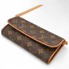Auth LOUIS VUITTON Monogram Pochette Twin PM Shoulder Bag Brown PVC Canvas Women’s lv6934ce