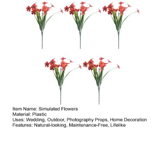 5Pcs Faux Violet Bundles UV Resistant Artificial Flowers Realistic Fake Violets for Outdoors Patios Porches Window Boxes Home Indoor Decor