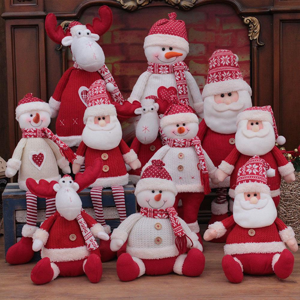 Christmas Ornament Standing Posture Santa Claus Snowman Elk Doll Doll Gift Red Christmas Tree Decoration Ornaments Home Decor