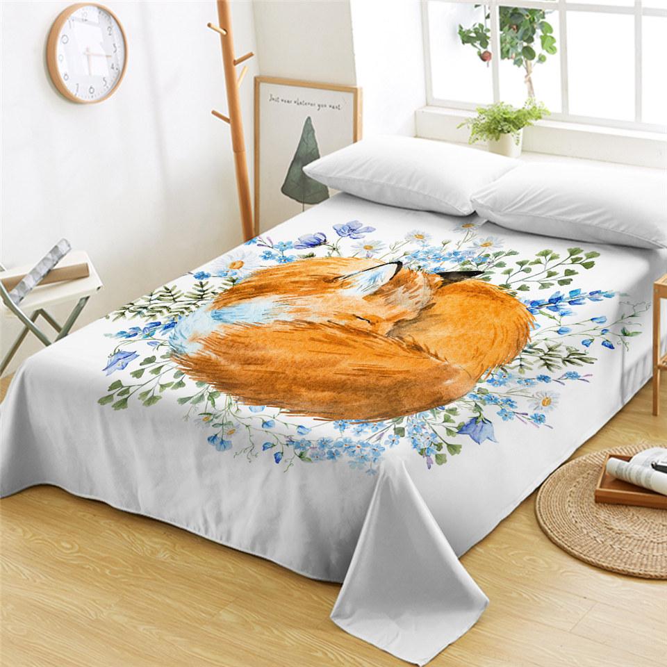 Rosa Flamingos Spannbettlaken 3D Tier Bettlaken Wildtier Bettwäsche King Queen Size Polyester Bettlaken Aquarell Bettdecke