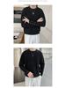 Men's Waffle Sweatshirt - Fleece-Lined, Loose Fit, Warm Autumn/Winter Trendy Top
