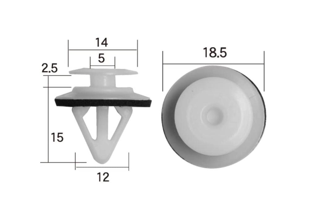 VOSTON Automotive Parts Trim Clip White 1 bag of 10