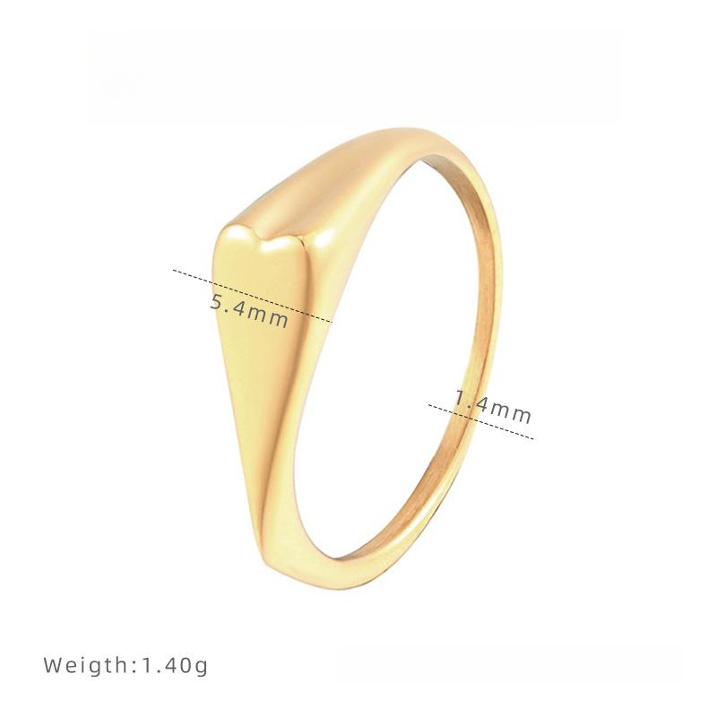Simple and Fashionable Peach Heart Ring Niche Design Smooth Plain Ring Ring Design Women's Jewelry Titanium Steel