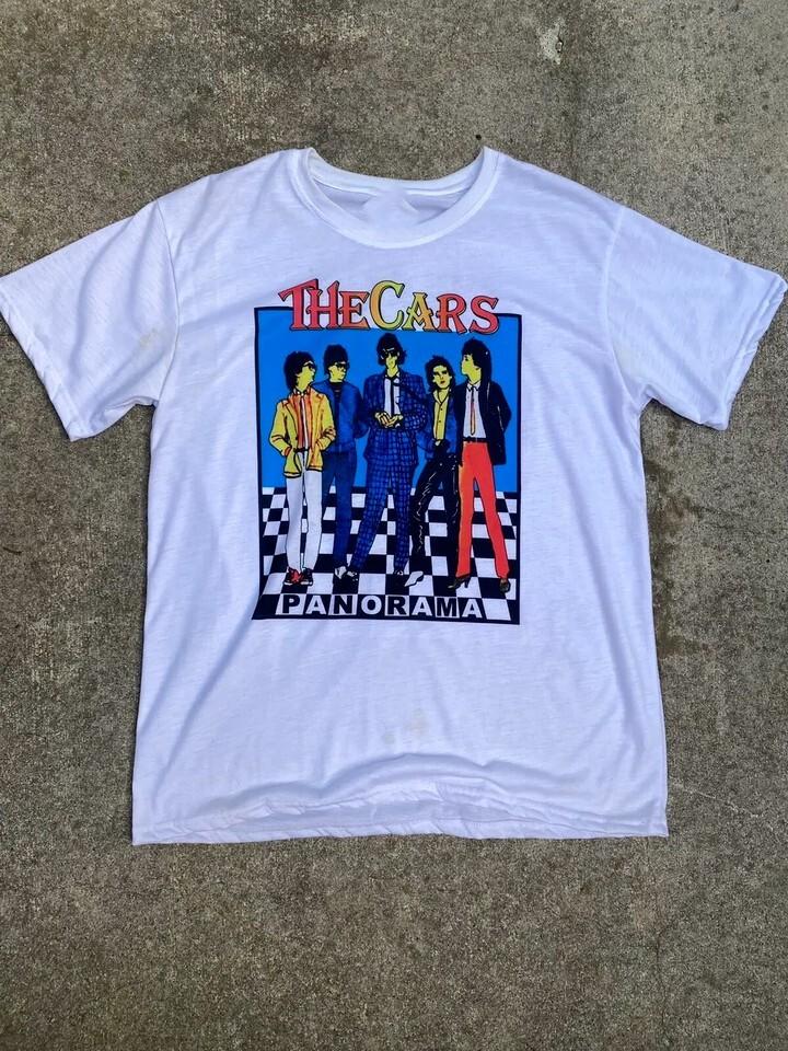 VTG The Cars Band T-Shirt Kurzarm Baumwolle Weiß Alle Größen
